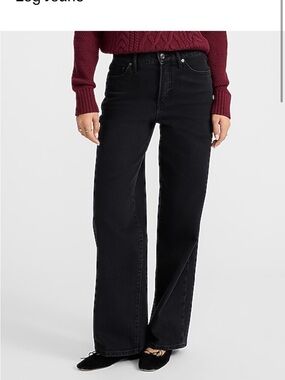 Express Black High-Rise Wide Leg Jeans